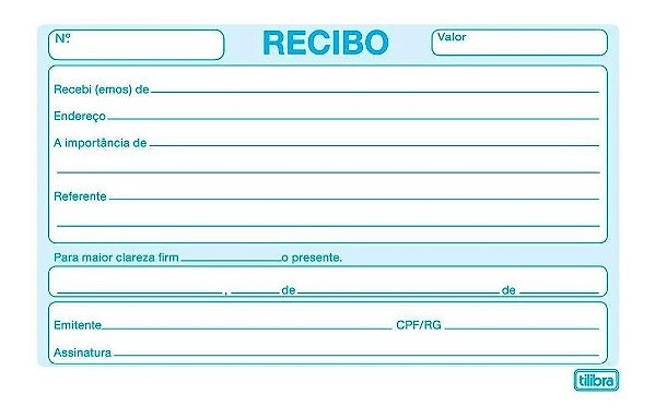Recibo Comercial S/Canhoto Pq 50f Tilibra 155454 C/20