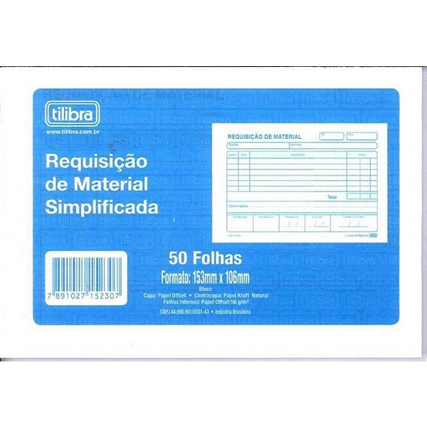 Requisição De Material Simplif 50f Tilibra 152307 Un