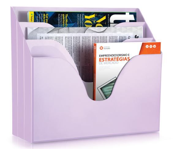 Organizador P/ Escritorio Triplo Lilas Paste Waleu