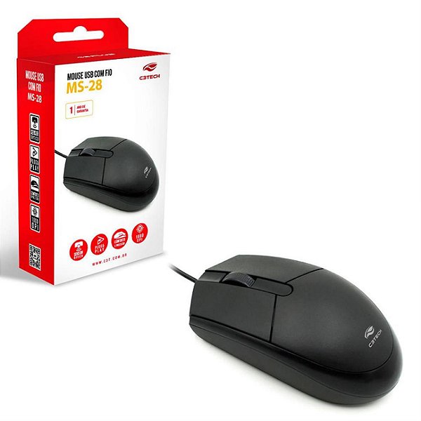 MOUSE OPTICO USB MS-28BK PRETO C3T