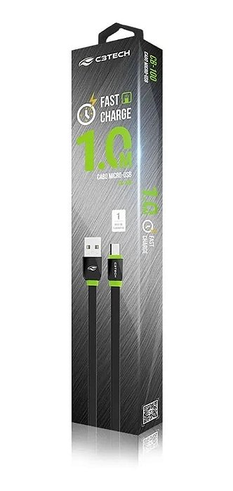 Cabo Usb X Micro Usb 2.0a 1mt Cb-100bk C3 Tech