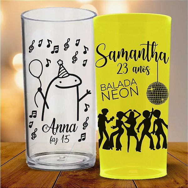 Copos Personalizados Para Aniversário Long Drink 320ml