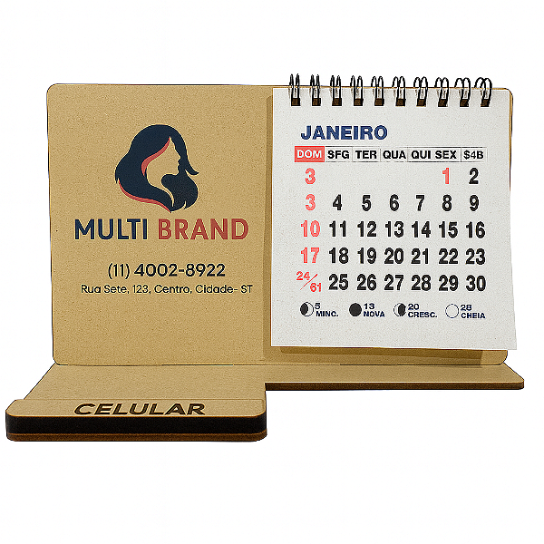 CALENDÁRIO PORTA CELULAR MDF - MEGA IMPRESS