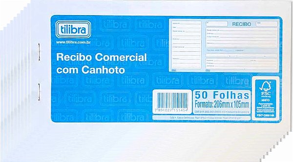 Recibo Comercial C/Canhoto 50f Tilibra 151459 c/10