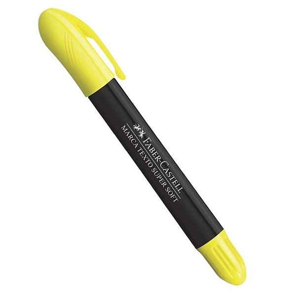Marca Texto Supersoft c/ Ponta de Gel Amarelo Faber-Castell