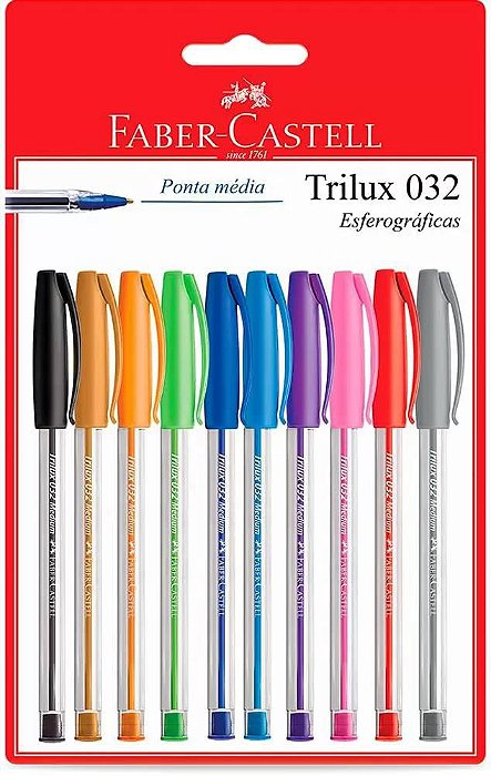Caneta Trilux Colors 032 C/ 10 Cores Faber-castell