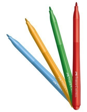 Caneta Hidrográfica Faber Castell Ponta Vai E Vem 12 Cores
