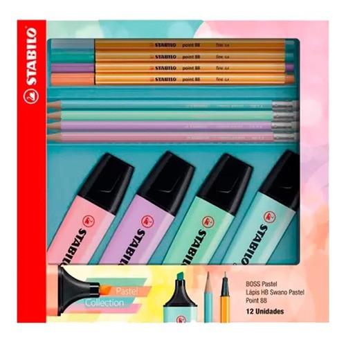 Estojo Marca Texto Pastel Collection 12 Unidades - Stabilo 3