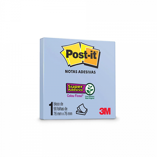 Bloco Adesivo Post-It 76x76 90f Azul 654 3m