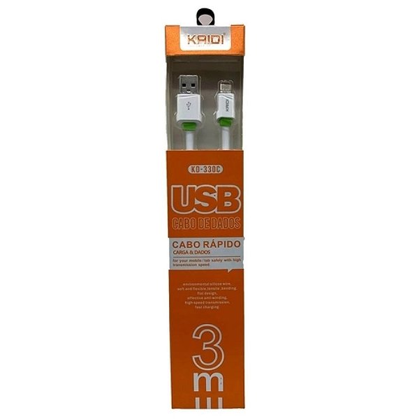 Cabo Usb X Iphone 3m Kd-330a Kaidi