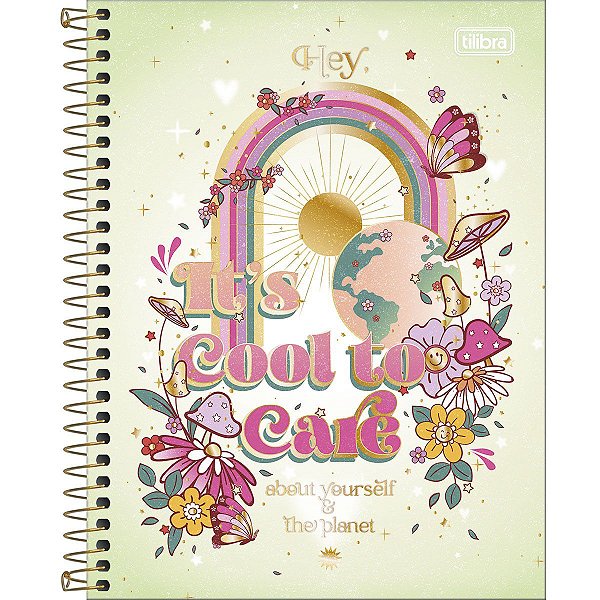 Caderno Espiral Capa Dura Colegial 1 Matéria Gypsy 80Fls