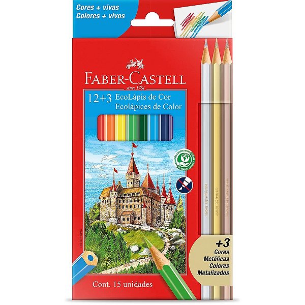Lapis De Cor C/12 + 3 Metalico Faber 120112+3MET