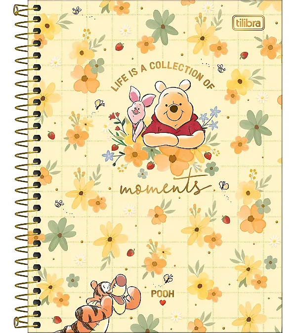 Caderno Pooh Capa Dura Universitário 1 Matéria Tilibra
