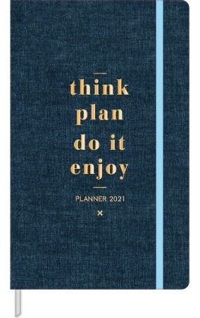 Agenda Planner Cambridge Denim Costurado Tilibra