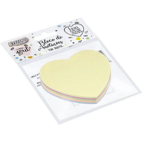 Bloco smart notes coração pastel 100fls