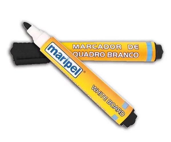 Kit C/12 Marcador P/ Quadro Branco Preto Maripel