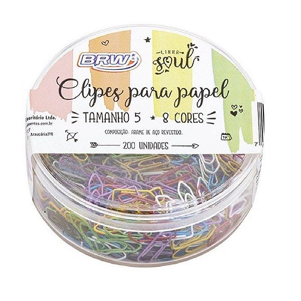 Clips brw n5 colorido c/200 cl0502