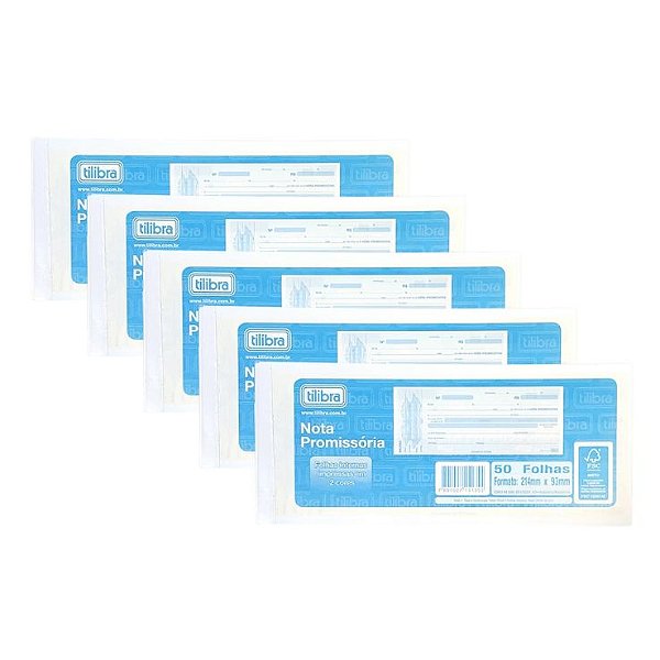 Kit C/5 Notas Promissoria 50fl Gr Tilibra 151351