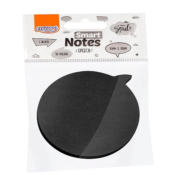 Bloco Adesivo 70x70mm Balao Preto 50f Ba5003 Brw