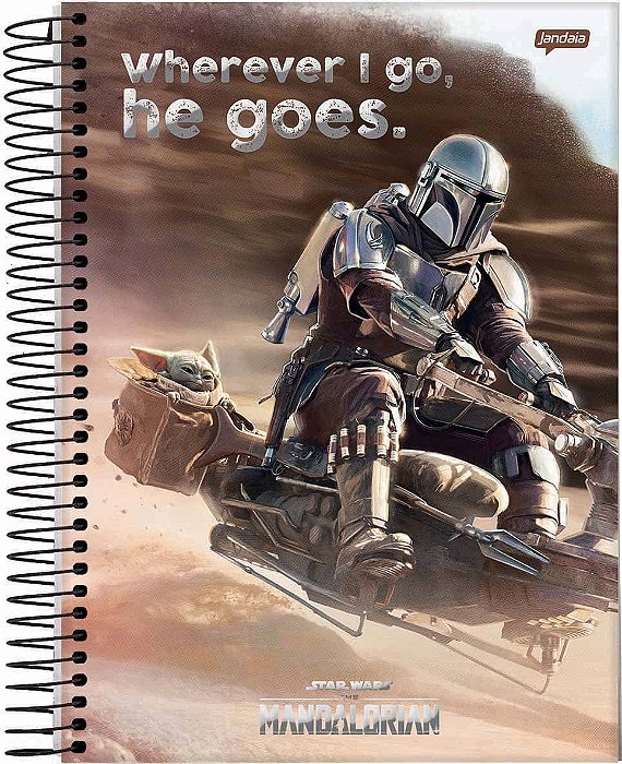 Caderno Capa Dura Universitário 1 Matéria Mandalorian Jandaia