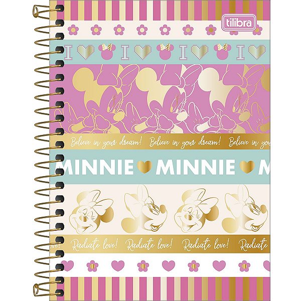 Caderneta Espiral Capa Dura 1/8 Minnie 80 Folhas Tilibra