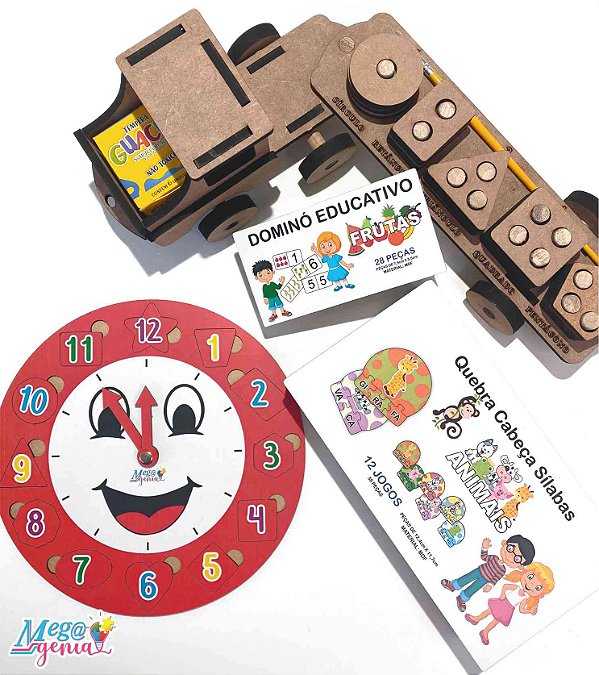 Kit Educativo Brinquedos E Jogos Pegagogicos Aprendendo Formas E Imagens Em Madeira