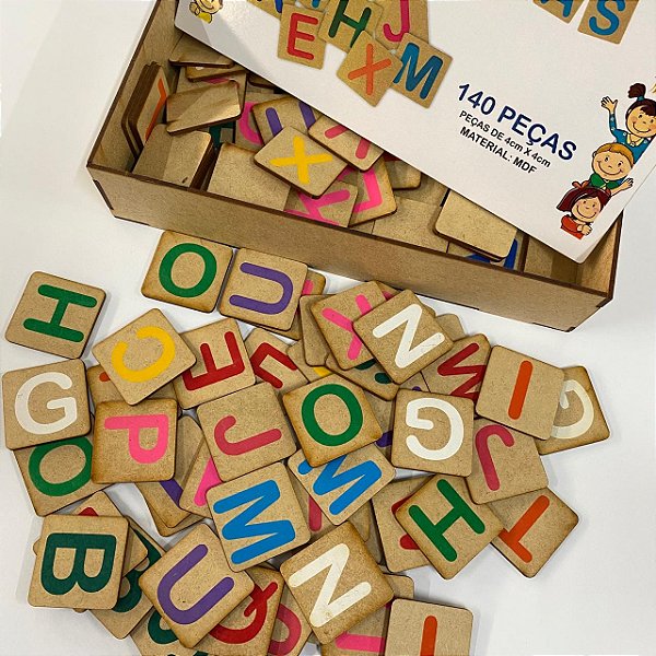 Jogo Educativo Alfabeto Móvel Formando Palavras mdf Madeira - Mega Impress