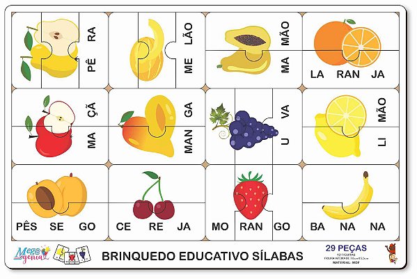 Atividade pronta - Quebra-cabeça com sílabas