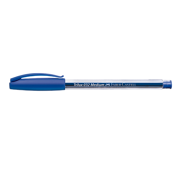 Caneta Faber Trilux 032 Média Azul 032/AZ.