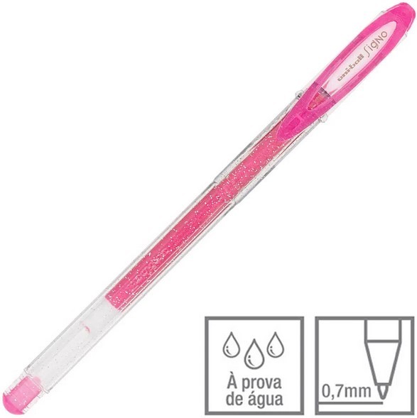 Caneta Gel Signo Um-120sp Rosa Gliter 17.6300