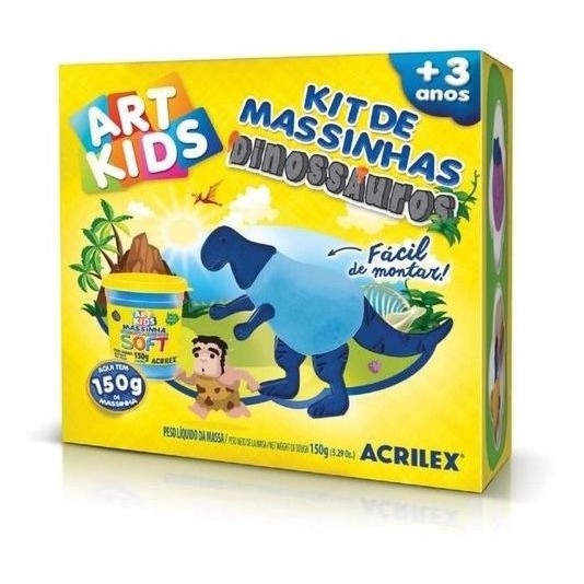 Massa para modelar dinossauro 2 azul 40050 acrilex