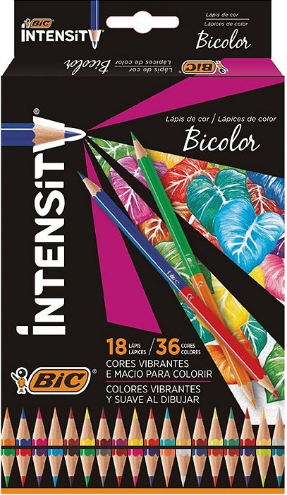 Lápis de Cor 36 cores Bicolor Sextavado BIC