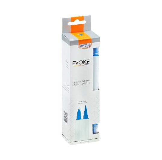 Marcador Dual Brush Pen Evoke Azul Unidade BP0103 BRW