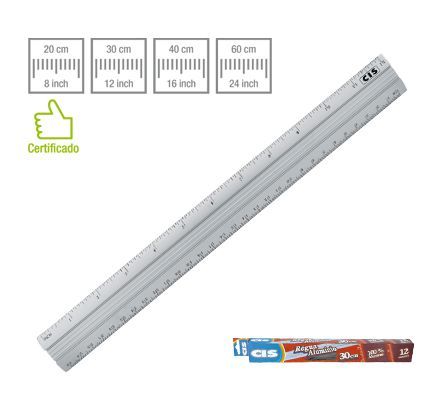 Regua 30cm Aluminio Cis 4.4500