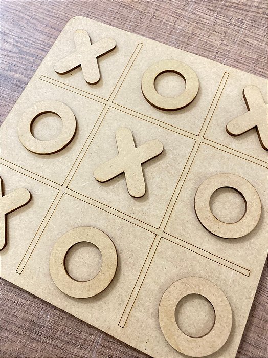 Jogo da Velha Tic Tac Toe em Madeira mdf