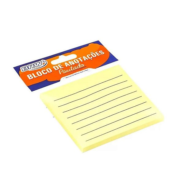 Bloco smart notes pautado amarelo pastel 50fls