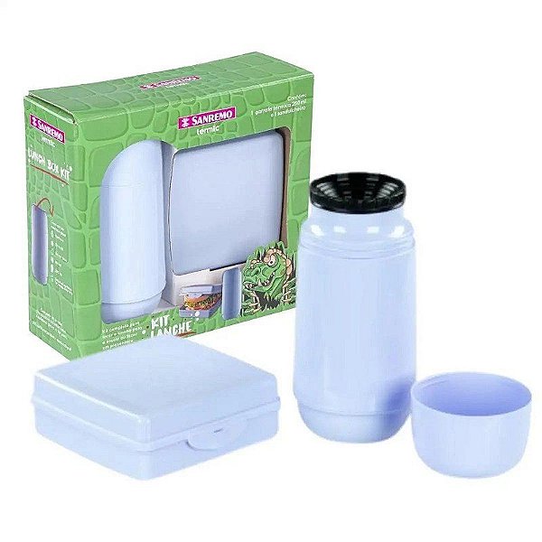 Kit Garrafa Termica 250ml+Sanduicheira Azul Sr1001/61 Sanremo