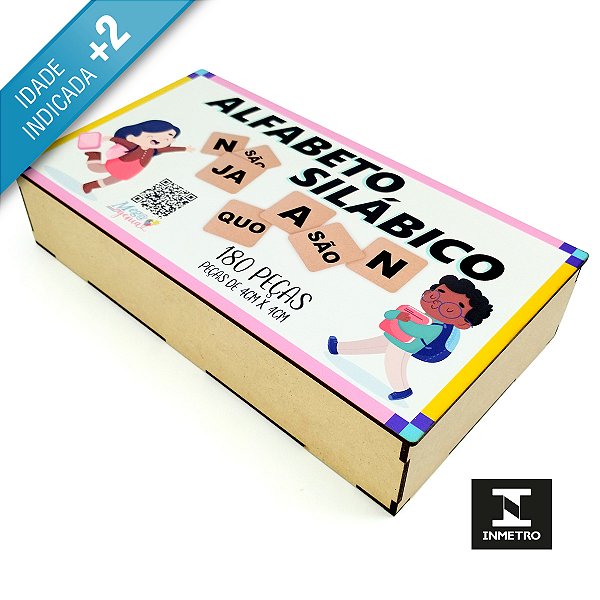 Jogo Educativo Alfabeto Silabico Madeira - Mega Impress