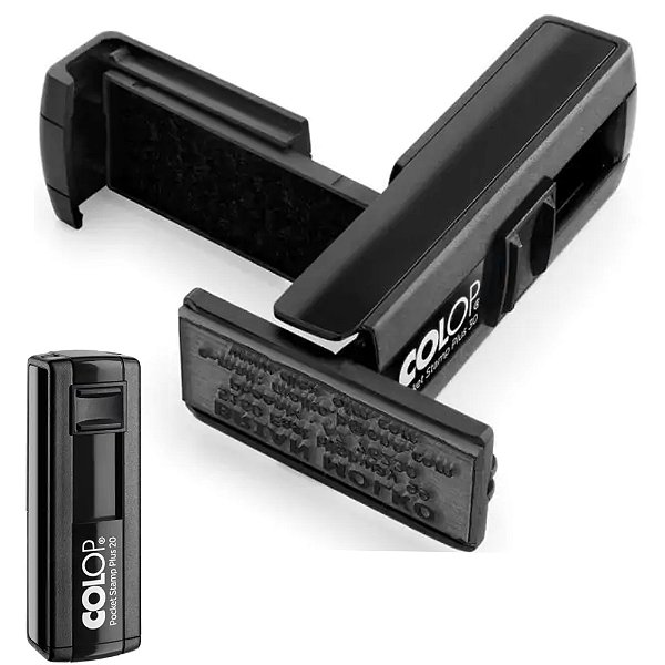 Carimbo Personalizado Automático Colop 14x38mm Pocket Stamp Plus 20 - Carimbo de Bolso
