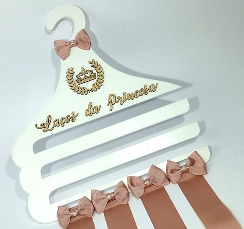 CABIDE MDF PORTA LAÇO E FAIXA DE CABELO FITA ROSE MENINAS MEGA IMPRESS
