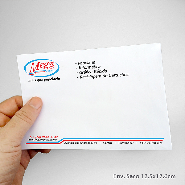 Envelope Personalizado saco 12,5x17,6cm 90g