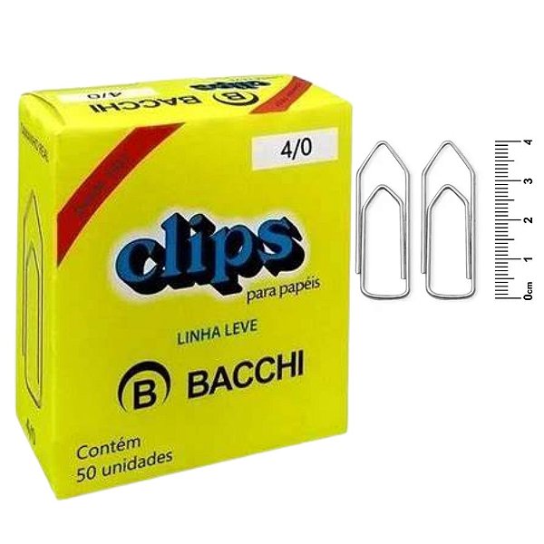 Clips Bacchi 4/0 Linha Leve C/50