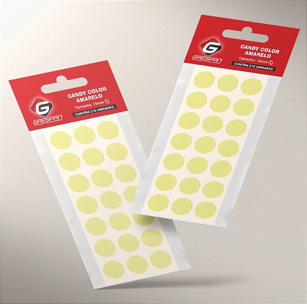 Etiqueta Redonda 15x15 Candy Amarelo C/210 Grespan Gr23210
