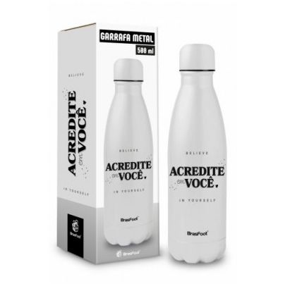 Garrafa Termica Metal Neo 500ml Acredite Em Você 13015 Brasfoot