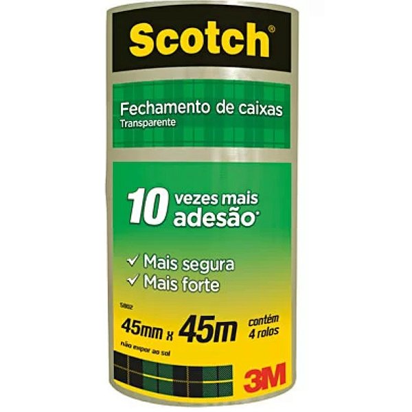 Fita Empac. 45mmx45mts Transp 3m C/4