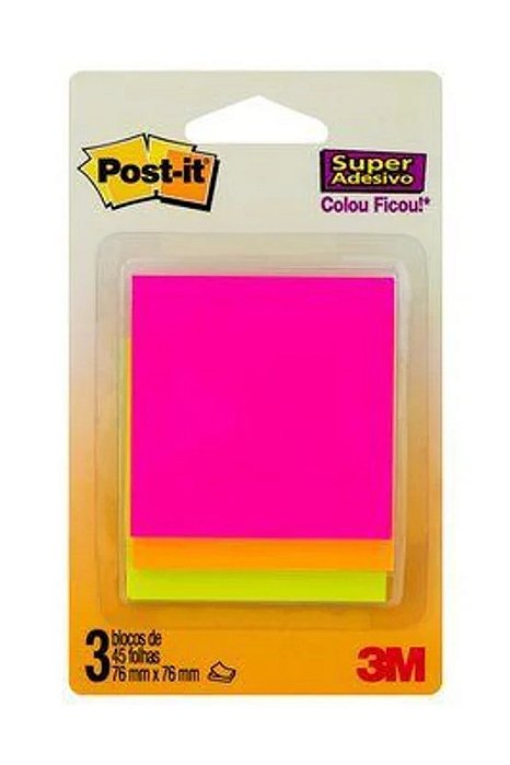 Bloco Adesivo Post-It 76x76 45f Cascata 3m