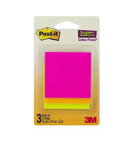 Bloco Adesivo Post-It 76x76 45f Cascata 3m