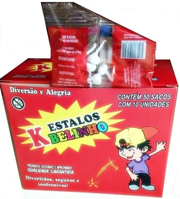 Biribinha Estalos Kbelinho Caixa C/50 Pacotinhos c/10 un