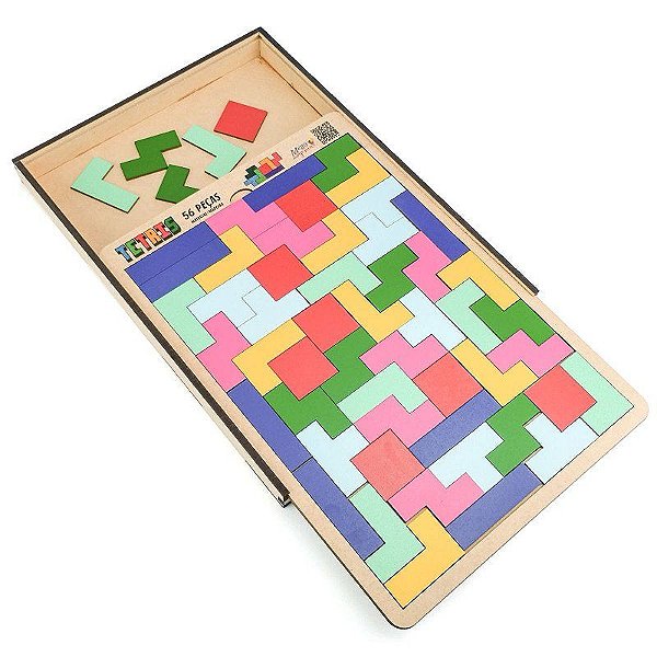 Brinquedo Educativo Tabuleiro Tetris Box Mdf c/ Caixa Mega Impress