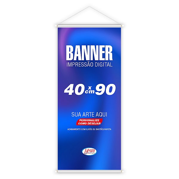Banner Personalizado 40 x90 cm Lona 440g Reforçado Impressão Digital